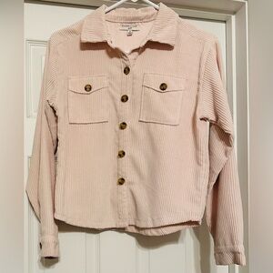Sincerely Jules Blush Corduroy Utility Shacket